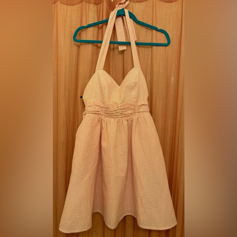 Lauren James Pink Seersucker Dress